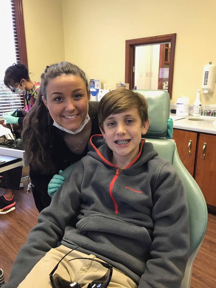 Jordan put Drew's braces on today!!