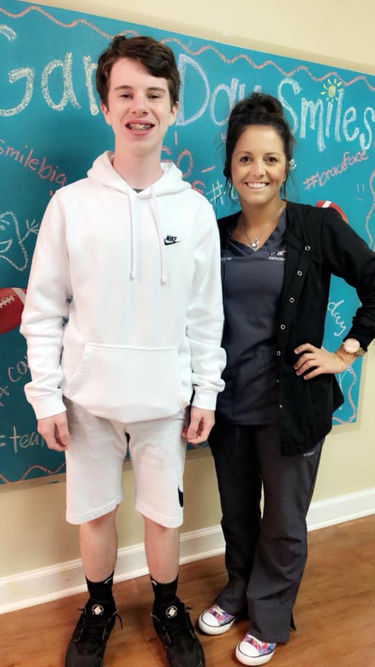 Tanner was happy to show off his new braces with Devane!